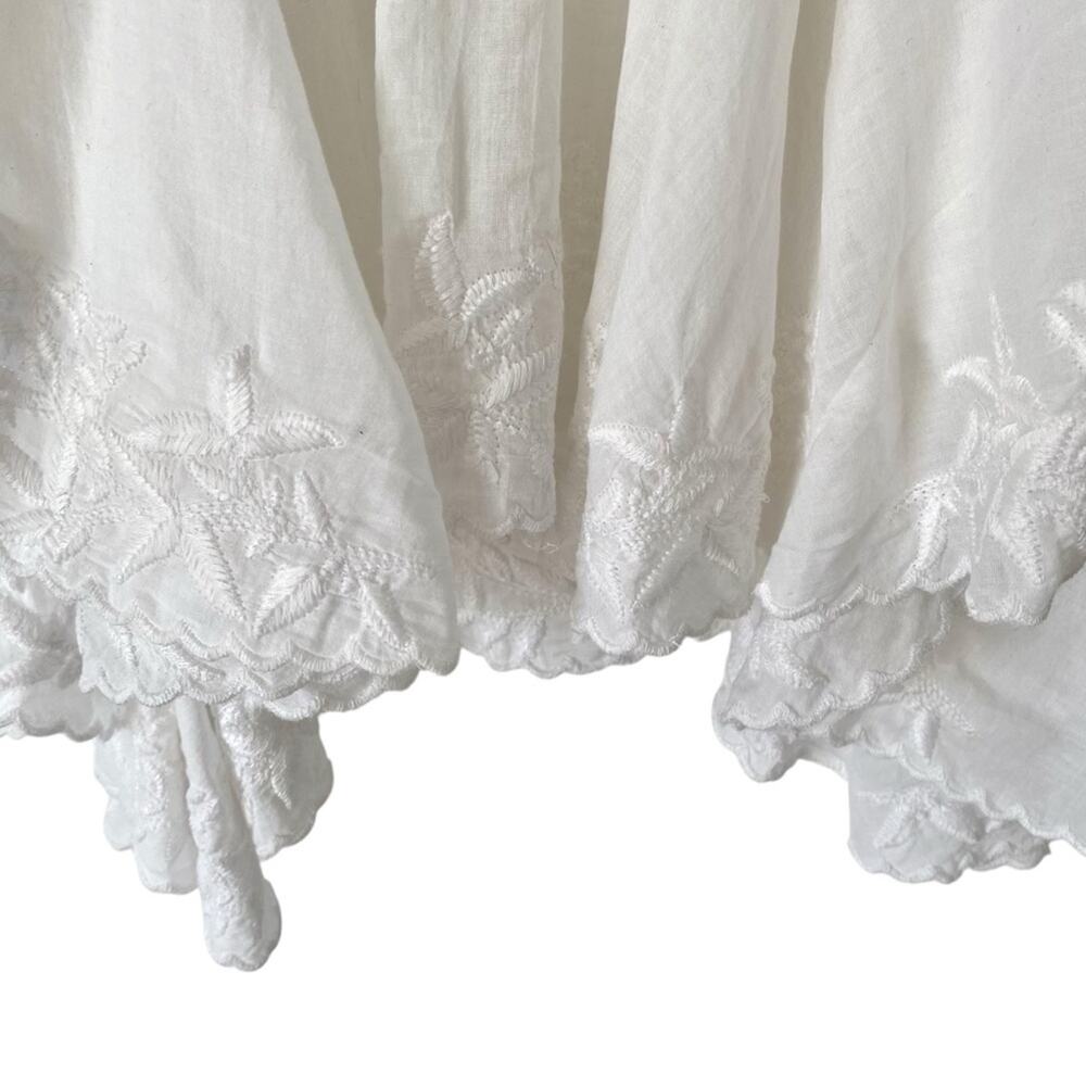 J. Crew White Embroidered Cotton Voile Tank Blouse Cami size medium - Picture 9 of 10